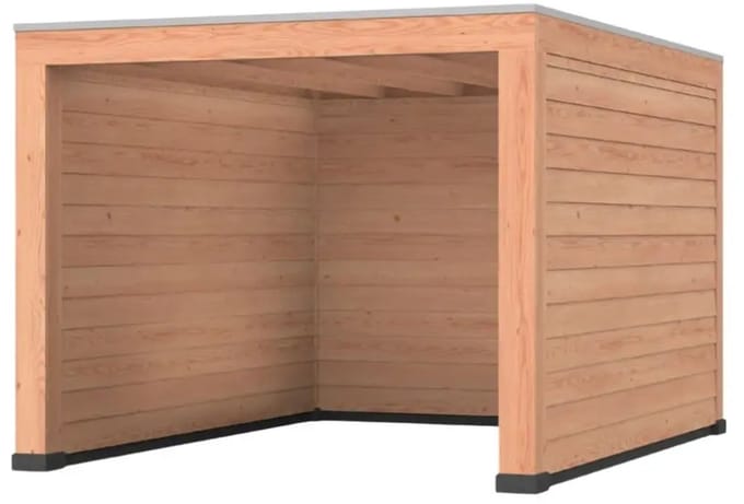 Douglas overkapping, 300 x 400, met achterwand en twee zijwanden, Westwood Modern Basic
