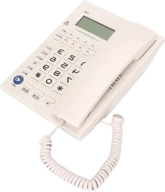 Vaste Telefoon - Bedrade Telefoon - Thuis Bellen - Grote Knoppen - LED Display - Wit