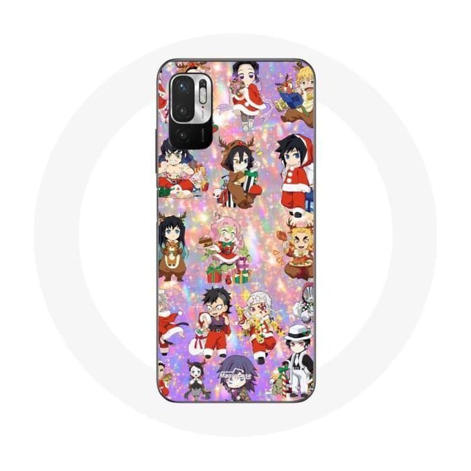 Coque pour Xiaomi Poco M3 Pro Demon slayer merry christmas affiche le cadeau de noël