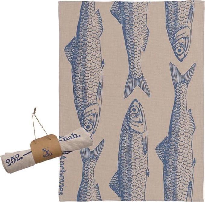 BEIGE VISSEN THEEDOEK - BATELA