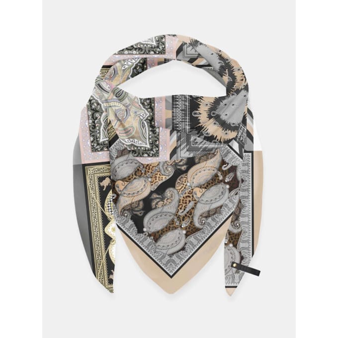 Mucho Gusto ® sjaal st. tropez grijs zwart luipaard