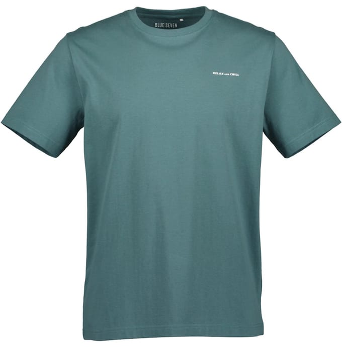 Blue Seven - Shirt 302867 groen + print achterzijde KM - maat L