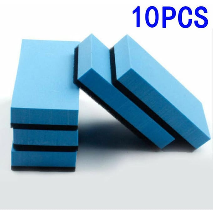 10 stuks Auto Keramische Coating Spons Glas Nano Wax Coating Applicator Pads blauw