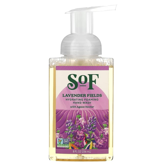 SoF, Hydrating Foaming Hand Wash, Lavender Fields, 8 fl oz (236 ml) white