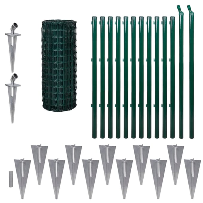 vidaXL - Euro - hek - 25x1 - m - staal - groen
