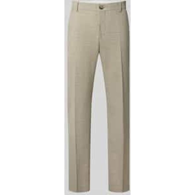 slim fit pantalon met mix van wol en linnen model 'OASIS'