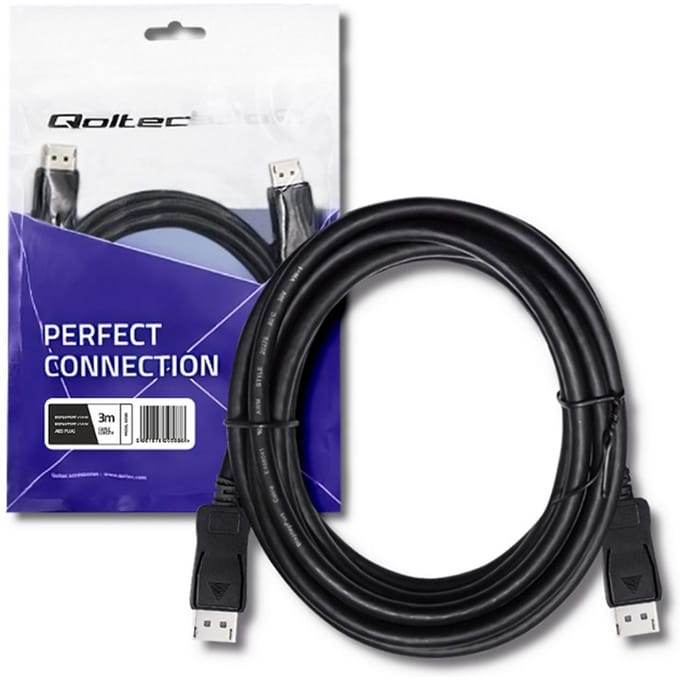 Qoltec DisplayPort v1.4 mannelijk |   DisplayPort v1.4 mannelijk |   8K |   3m