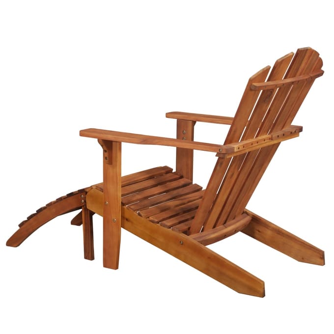 vidaXL - Adirondack - tuinstoel - met - voetensteun - massief - acaciahout