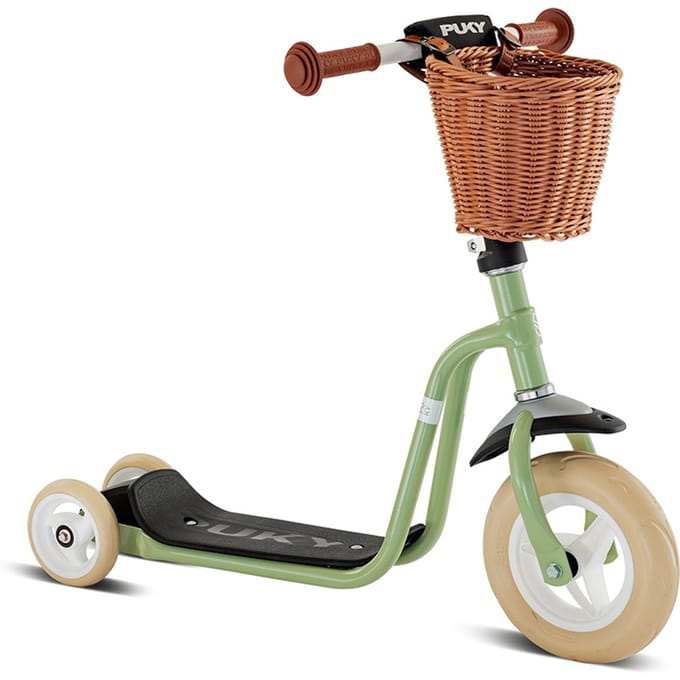 Kinderstep - Puky R1 - Retro groen - Met mandje - Vanaf 2 jaar