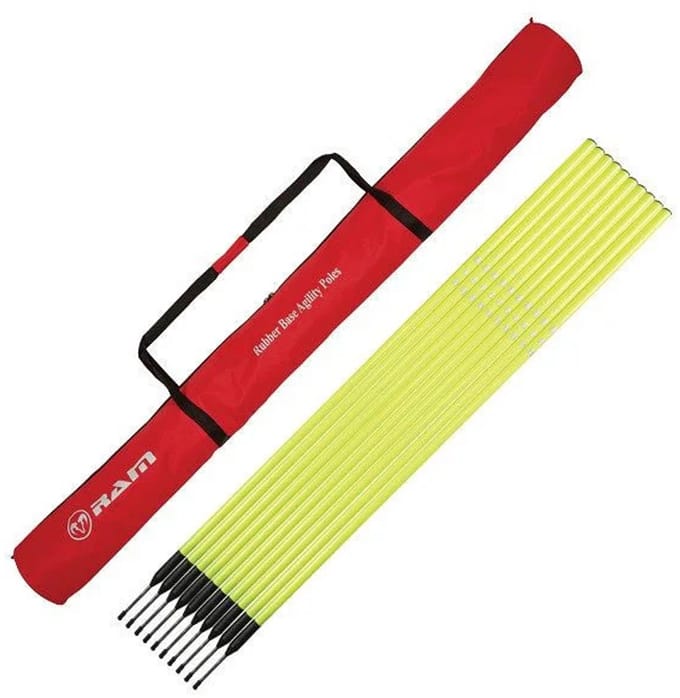 Slalompalen - Behendigheidstraining - PVC - Met Rubberen Basis - Geel
