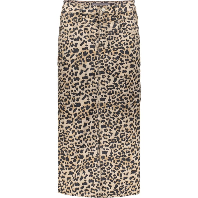 Geisha Jeans Skirt Sand/combi Leopard Print Größe: L | Midiröcke Outlet | Damen | Braun
