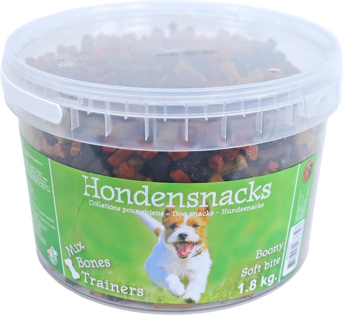 Boony - Hondensnack - SEMI MOIST BONES MIX - Emmer van 1,8 kg