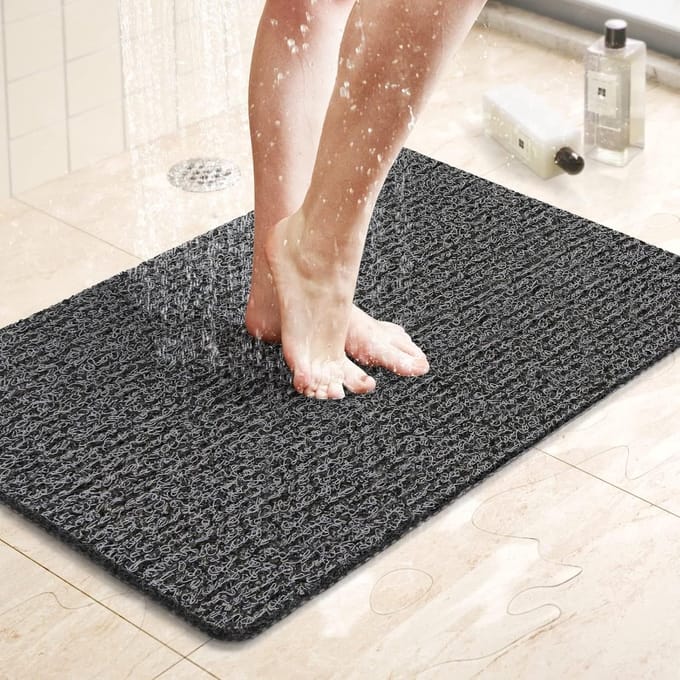 BOTC Douchemat Antislip - Douchemat Antislip voor Douche - 60x40CM - Antislipmat Douche - Donkergrijs