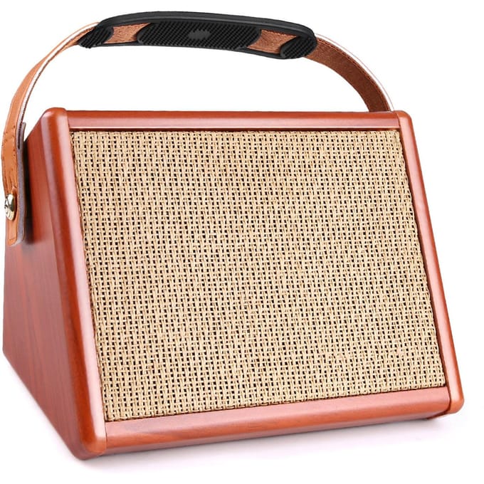 AC-15 15W draagbare akoestische gitaarversterker BT-luidspreker met microfooningang Ondersteunt bruin