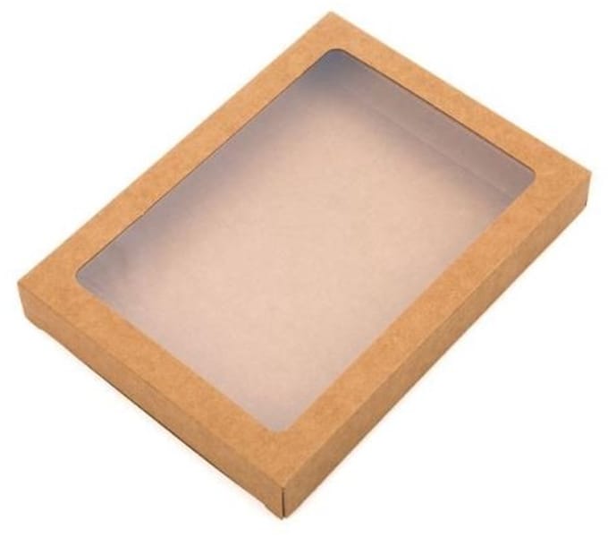 Kraftdoosjes met Venster 12,5x2,2x16,8cm (25 stuks)
