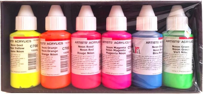 ARA Artists Acrylics Neon Fluor set – 6 x 100ml