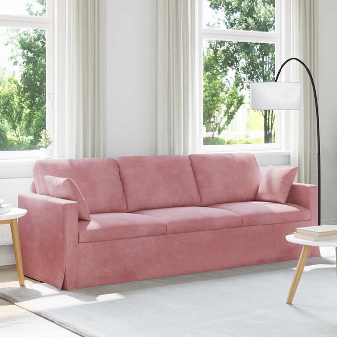 vidaXL - Bank - Roze - 228 - x - 78 - x - 80 - cm - Fluweel