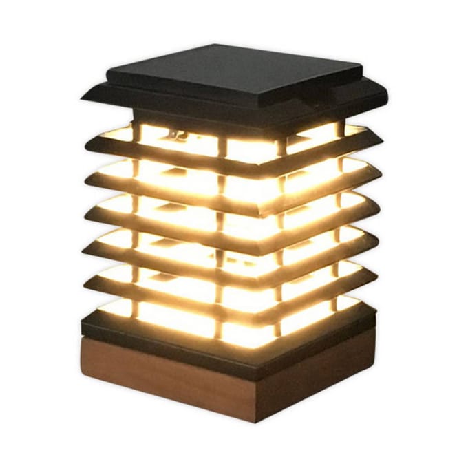 Les Jardins LED tafellamp op zonne-energie Tekura van teak