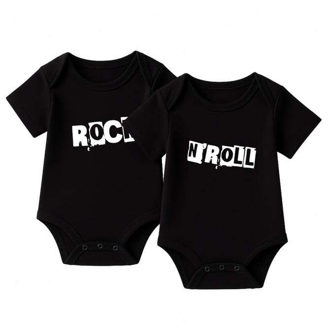 Romper Rock 'n Roll - zwart - korte mouw
