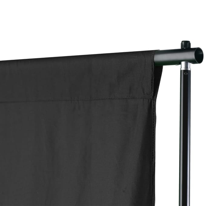 Système de Support de Fond avec Fond Noir 600 X 300 Cm