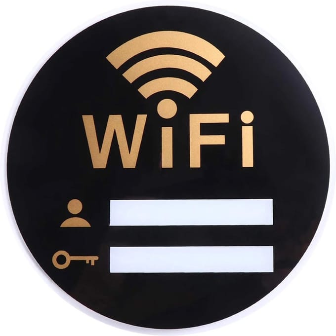 Consumerce® Beschrijfbaar WiFi Wachtwoordbord - Ø 10 cm - Deurbordje