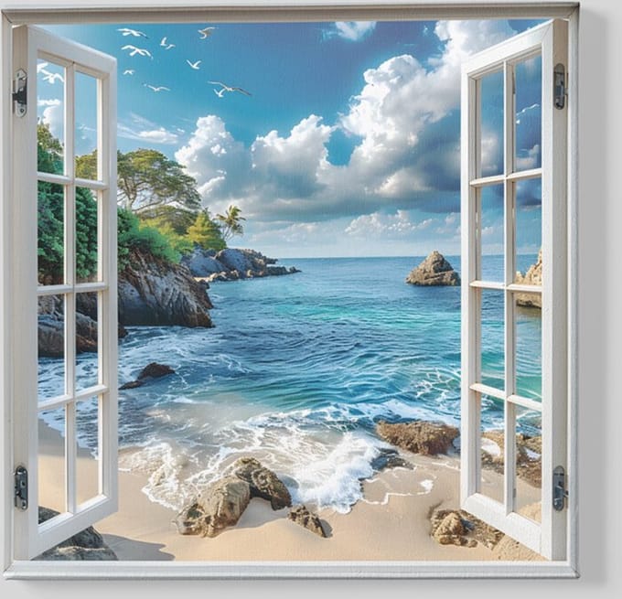 Vierkant Canvas Schilderij - Landshappen - 60x60x2 cm