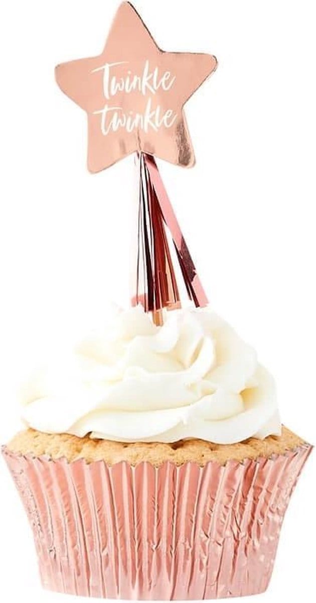 Ginger Ray - Cupcake toppers Twinkle Twinkle (12 stuks)
