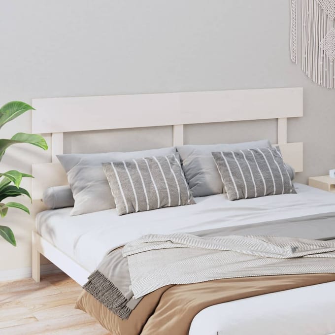 vidaXL - Hoofdbord - 204x3x81 - cm - massief - grenenhout - wit