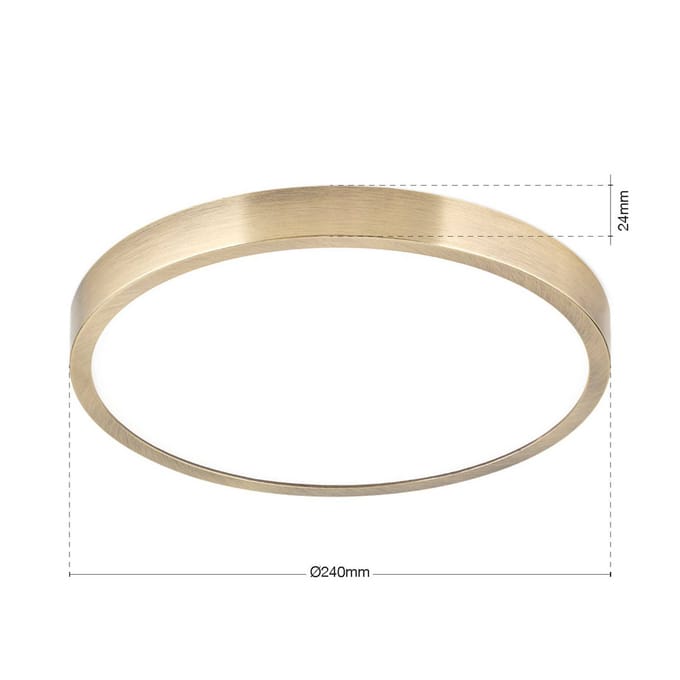 ORION LED plafondlamp Disc, antiek messingkleurig, Ø 24 cm, CCT