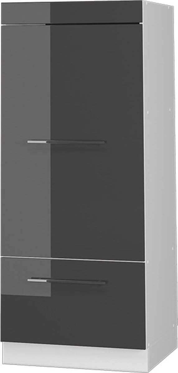 Vicco Hoge kast Fame-Line, Antraciet Hoogglans/Wit, 60 cm