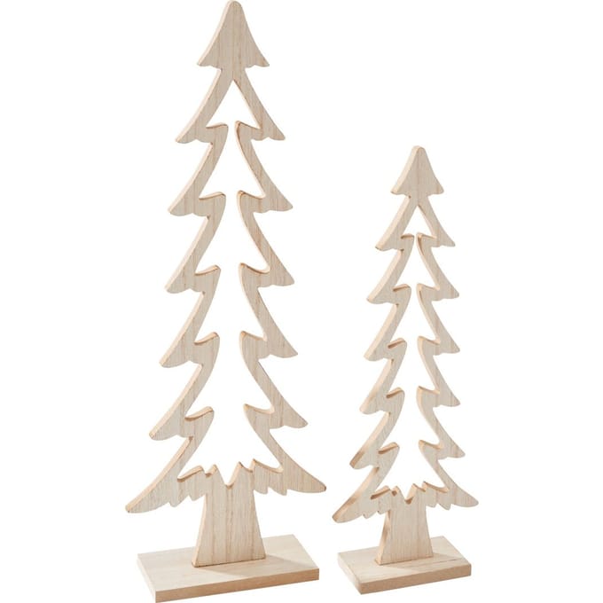 VBS Houten dennenbomen, set van 2