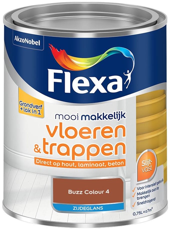 Flexa - Mooi Makkelijk Vloeren & Trappen Zijdeglans - Buzz Colour 4 - Mengverf - 750 Ml