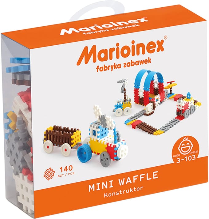 Mini wafel blokken bouwen blauw 140 stuk - Marioinex - vanaf 3 jaar