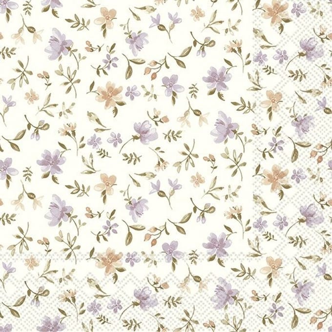 IHR - Lunch servetten - Fleurs lilac orange