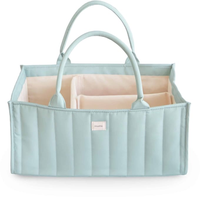 Mushie Diaper Caddy Draagbare Luier Organizer Roman Green