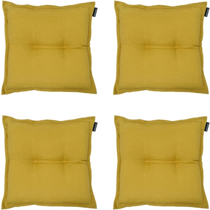 Madison - Zitkussen Panama mustard - Ca. 50x50 cm - Set van 4
