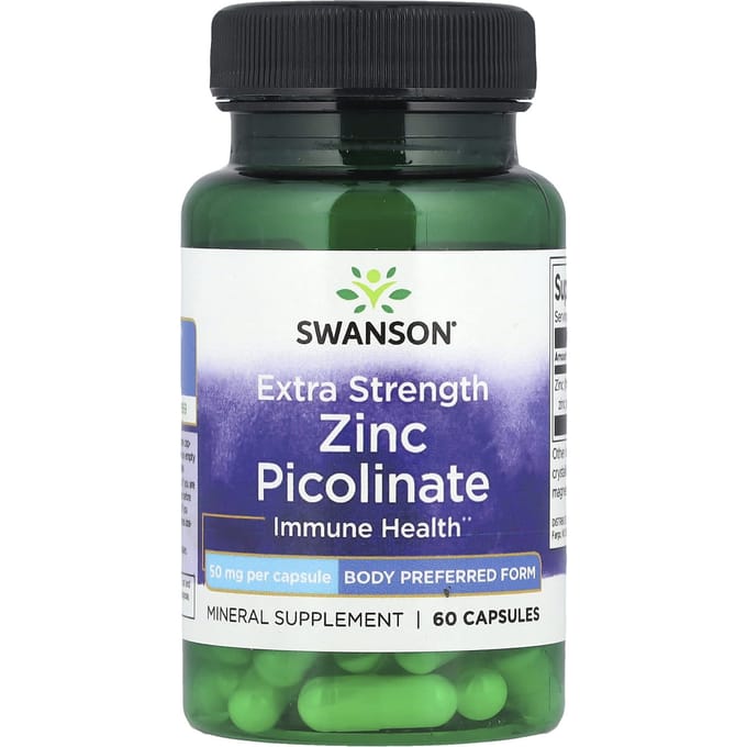 Zinkpicolinaat, Extra Sterkte, 50 mg, 60 Capsules