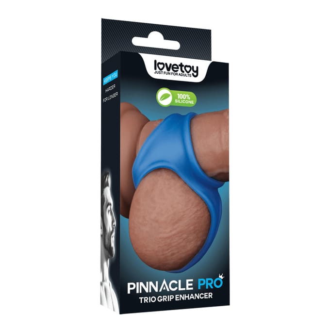 LoveToy - Pinnacle Pro - Trio Grip Enhancer Cockring - Blauw