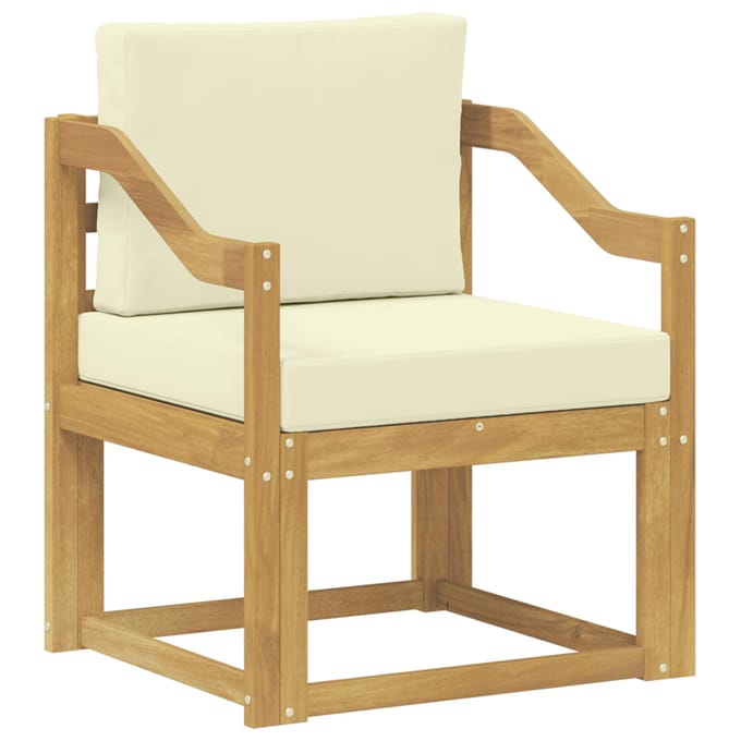 vidaXL - Buitensofa - Polyester - Wit - en - Crème