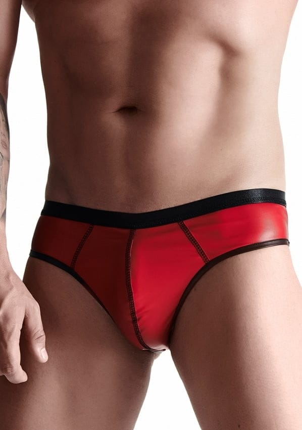 Regnes Fetish Planet  -Wetlook Men's brazilian style briefs - Red