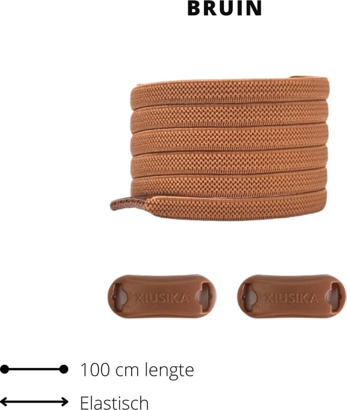 Beste Veters - Veters elastische - Antistrikveters - Veter gesp sluiting - Veters 100 cm - Veters bruin