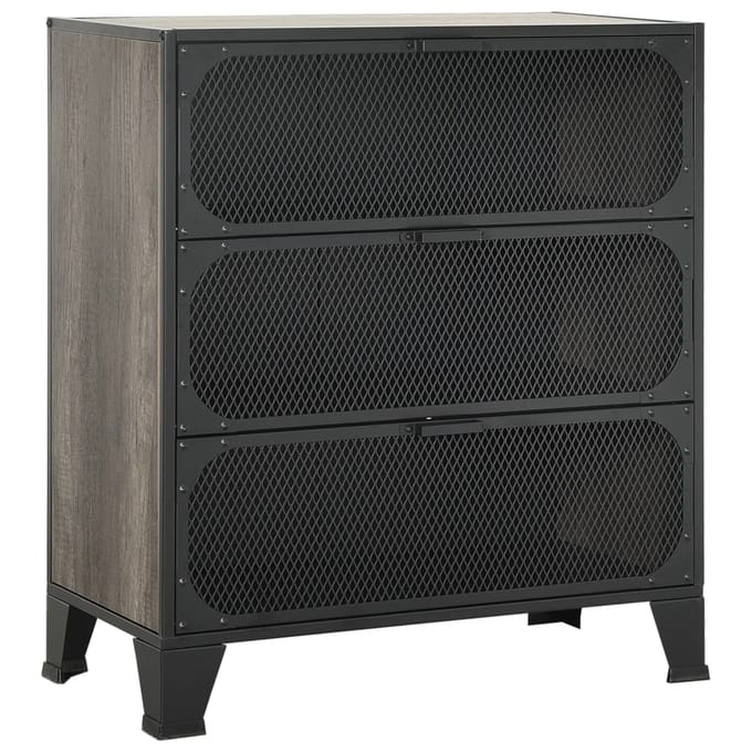 vidaXL - Opbergkasten - 2 - st - 72x36x82 - cm - metaal - en - MDF - grijs