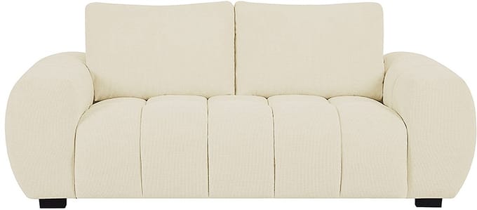 Vente-unique Driezitsbank van beige stof BERENIA