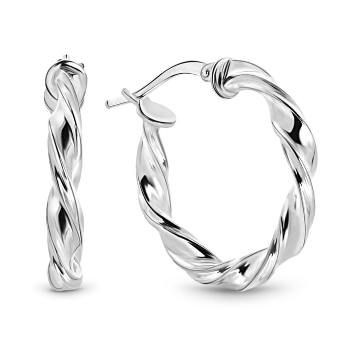 Juwelier Emo - Wokkel Oorbellen Zilver BASIC – Diameter 22 MM – 3 MM Dik