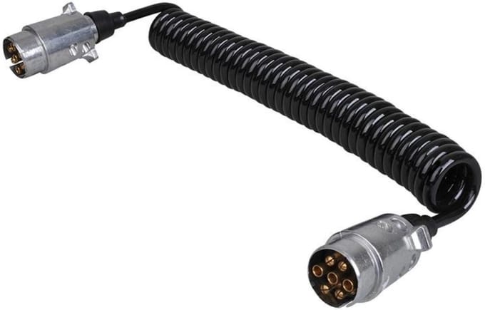 ProPlus Spiraalkabel - 7-polig - 4,5 meter - PVC en staal - zwart/zilver