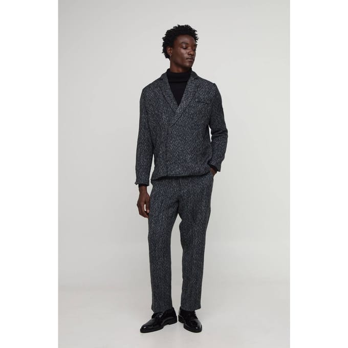 Oversized Boucle Boxy Blazer | Black | Size 46
