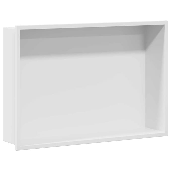 vidaXL - Douche - Niche - Wit - 45 - x - 30 - x - 9,5 - cm - Roestvrij - staal