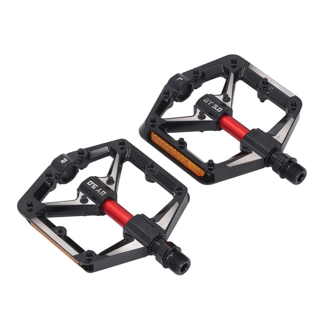 2 Stuks Fiets Pedaal Aluminiumlegering Dubbel Lager Antislip Reflecterend Pedaal Vervanging black