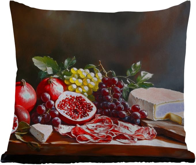 Buitenkussen - Borrelplank - Stilleven - Vintage - 45x45 cm - Weerbestendig