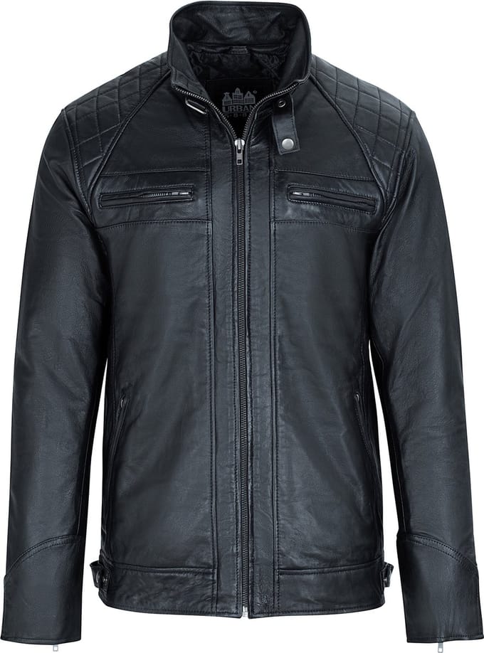 Urban 5884® - Skimo- Leren jas -Heren jas - Zwart - Maat M